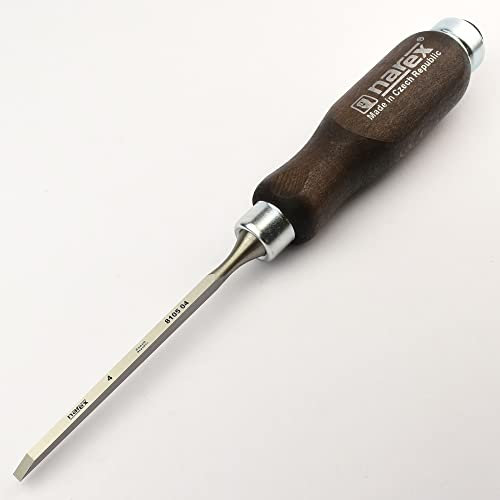 Narex Piercing Chisel - Flat with Dark Grip - 4 mm