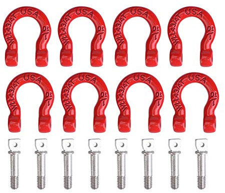 RC Car Trailer Buckle, 8 Pcs Metal Tow Shackle Rescue Lock Catch for RC Climbing Crawler Car Accessory Parts