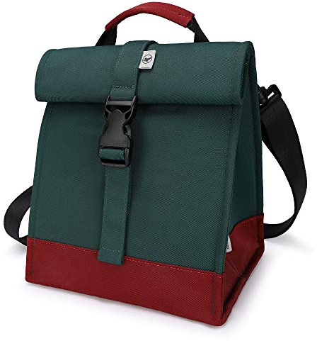 SUNNY BIRD Insulated Lunch Bag Rolltop Lunch Box Tote Lunchbox Bag for Women, Men, Adults and Teens (Green)