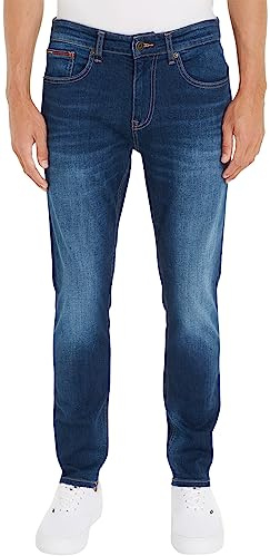 Tommy Jeans Austin Slim Tapered ASDBS DM0DM09552 Pantalons en Jean, Bleu (Aspen Dark Blue Stretch), 27W / 32L Homme