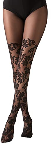 Gi&Gi collant résille 40 deniers fantasisie 3D,MADE IN ITALY n.1084 noir,L/XL