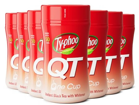 Typhoo QT Instant Black Tea with Whitener, 12 Jars of 125g (Total 1,500g - Approx 600 Cups)