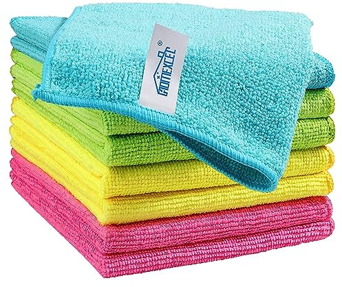 HOMEXCEL Chiffons en Microfibre 8 Pièces, Nettoyage des Fenêtres et Vaisselle pour Voiture, Cuisine, Maison 30,5 x 30,5 cm