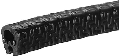 sourcing map U Shape Edge Trim Fits 1/64-1/16 Edge 8.2Ft/2.5M L,Black | Rubber Edge Protector with Steel Clips,Door Edge Guards