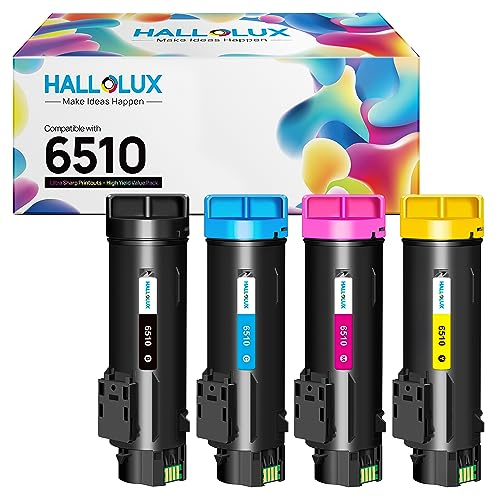 HALLOLUX 6510 6515 Toner Kompatible für Xerox Phaser 6510XL 6515XL Tonerkassette für Xerox WorkCentre 6510N 6510DN 6510DNI 6515N 6515DN 6515DNI Drucker(4er-Pack,1 Schwarz 1 Cyan 1 Gelb 1 Magenta)