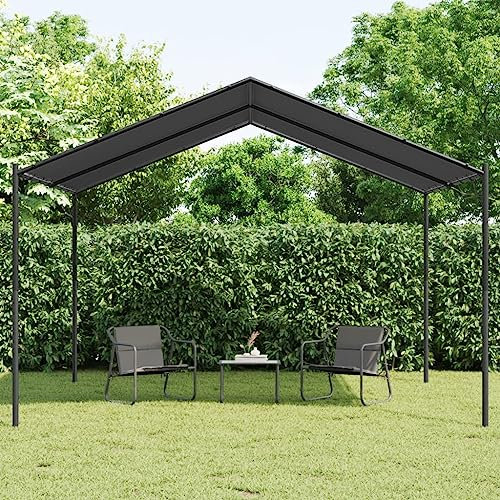 Tidyard Carpa de Jardín para Eventos con Estructura de Acero - 4x4m, Color Gris Antracita, Impermeable, para Reuniones y Picnics