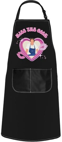 POFULL Kochschürze mit Aufschrift Kiss the Cook, inspiriert von TV-Show, Geschenk für Restaurant, Geschenk, Kiss the Cook-Schürze, Medium