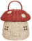 Yililay Pilz Rattan Aufbewahrungskorb mit Deckel dekorativer Seegraskorb Wohnkultur handgewebte Mülleimer Regal Organizer Fotografie Requisiten
