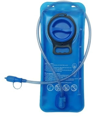 XZSUN Faltbare Trinkblase, 1L-2L-2.5L-3L Wasserblase auslaufsicherer Wasserbeutel Wasserspeicher für Fahrrad Wandern Camping Rucksack, dunkelblau, 1L