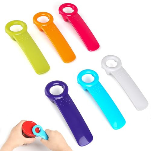 AILUYA 6 stycken glasöppnare manuell, plast glaslocksöppnare, locköppnare för skruvglas, ölöppnare, öppnare för skruvglas för äldre, barn, kvinnor, svaga händer