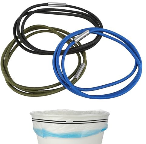 Qianyu 3 Stück Mülleimer Gummiband Bänder Set Große Gummibänder Mülltonnen-Bänder Müllbox-Halter Schrankschlaufenriemen zum Befestigen und Binden von Mülleimern Elastische Gummibänder für Küche Schule