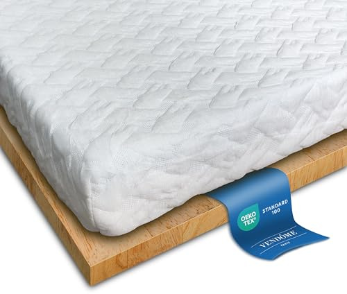 Vendome Dreamtime gelskum topper, tillgänglig i olika storlekar från 90x200 till 200x200 cm, madrassöverdrag som andas för en vilsam sömn, perfekt som komplement till kontinentalsängen