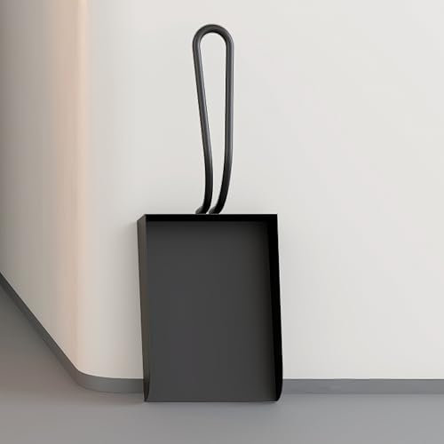 Kingson Pala negra para chimenea, 25 x 10 cm, accesorio para quemador de leña, herramienta duradera y elegante para un mantenimiento eficiente del hogar