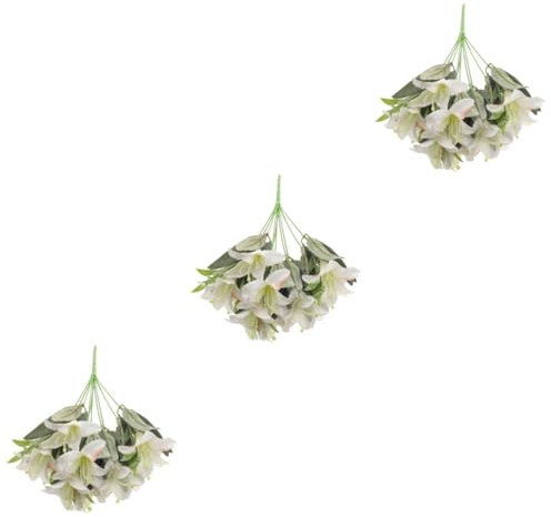 Cabilock Bouquet Di Gigli Artificiali Da 3 Pezzi Bouquet Di Fiori Di Giglio Finti Realistici Per Feste Nuziali Centrotavola Per Matrimoni