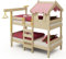 Wickey Kinderbett Crazy Huggy - Etagenbett, Spielbett für Kinder aus Massivholz mit Planendach - 90 x 200 cm - pastellpinke Plane