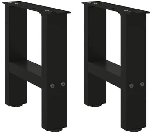 vidaXL Gambe per Tavolino da Caffè Nere 2 pz 40x(30-31) cm Acciaio