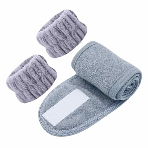 Pulseras de lavado facial, bandas de sudor, bandas de muñeca para lavado facial, bandas de microfibra reutilizables para spa | Toallas de muñeca para lavar la cara absorbentes bandas de lavado facial