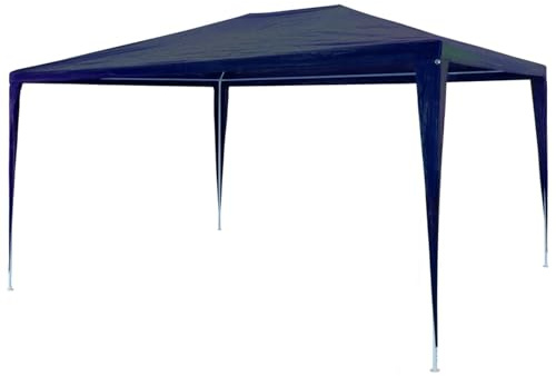 Gecheer Mottagningstält 3x4 m PE blå trädgårdspaviljong, lusthus lusthus utomhus lusthus för camping, festival, fest, bröllop, BBQ, terrass, strand