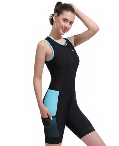 Eco-daily Women's Sleeveless Tri Suit 3D Padded One Piece for Triathlon