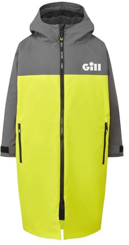 Gill Giacca fasciatoio per bambini e ragazzi, impermeabile, senza PFAS, idrorepellente, termica e traspirante, Cenere/Zolfo, 90
