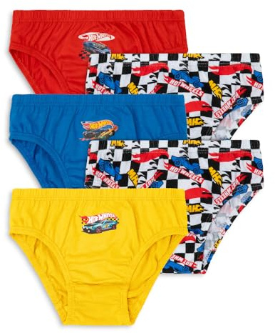 Hot Wheels Boys Briefs Pack of 5, 5 PK Boys Underwear, Multipack Underpants, Ages 2 to 7 Years Old (UK, Age, 5 Years, 6 Years, Regular, Multicoloured)