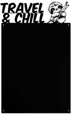 Anwicar Pizarra Magnética - Tablero Magnético con Diseño de Animal - Ideal Para Imanes y Notas - Pizarra Magnética Para Escribir - Incl. Kit de Montaje - Negro - 50x80 cm
