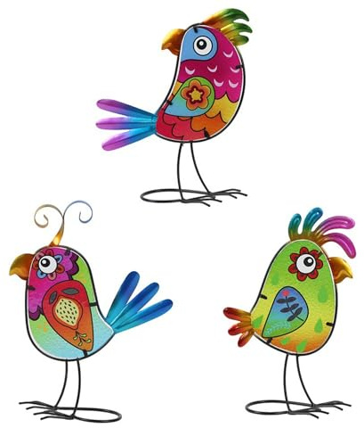 ZEPFJHE Palo per uccelli in vetro fatto a mano vibrante scultura creativa da giardino per interni ed esterni decorazione per uccelli all'aperto