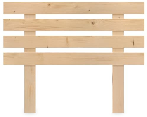DHOME Sänggavel i Naturligt Furuträ med Ben i Horisontell Pallstil för Pallbäddar med Inkluderade Beslag (80x115 Palett 4)