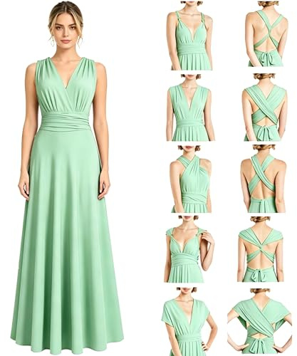 Neteson Mujer Vestido de Noche Largos Elegante Vestido Invitada Boda Fiesta | Multiposicion Vestidos Dama de Honor Graduación Ceremonia Cóctel