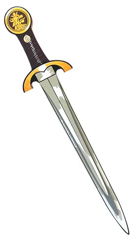 Liontouch - Edles Ritterschwert, Rot/Groß - Für Kinder von 3-8 Jahren | Mittelalterliches Schaumstoffspielzeug mit goldenem Löwenmotiv | Sichere Waffen & Zubehör für Ritterspiele & Verkleidung