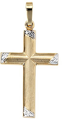 Jobo Damen-Anhänger Kreuz aus 8 Karat 333 Gold Bicolor
