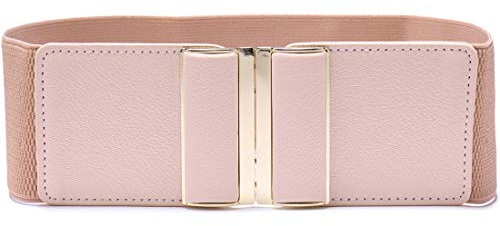 Beltox Womens 3 Wide Belt Elastic Stretch Cinch Waistband Lady Cummerband - Pink - Waist 30-51(76CM-130CM)