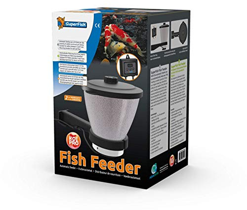 Superfish Fischfutterautomat 7 Liter Reservoir, Automatisch, Schwarz, Erwachsener, Fische, Koi Pro Fish Feeder