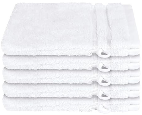 Schiesser Waschhandschuhset Milano - 5-teilig - 16 x 22 cm - Weiß