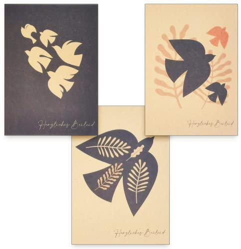 9 dicke Kraftpapier Trauerkarten mit Umschlag - Hergestellt aus recyceltem Papier