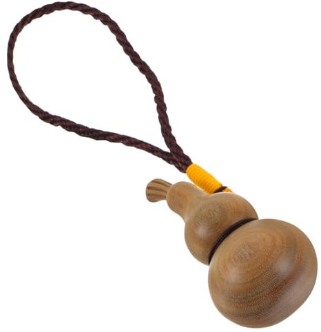 HAWILLOSCH Wooden Gourd Figurine Adornment Hand-carved Verawood Gourd Desktop Decor for Home Office Car Creative Unique Table Decoration Style