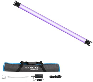 NANLITE PavoTube II 15C/30C RGBWW LED Tube Light - 2700K-7500K Bi-Color + RGB, Handheld Video Light for Photography Studio, Battery Powered w/Mounts & Case (1KIT, PavoTube II 15C)