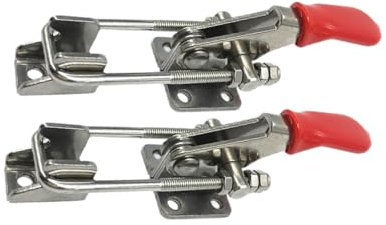 Mikikit 2pièces Loquet à Bascule Pour Portes Armoires Pince De Verrouillage Ajustable Lot De Clips Métalliques Sans Poignée Outil De Fixation Manuel
