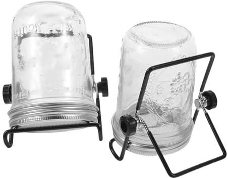 SUPVOX 2sets Kit per Germinazione con Barattolo di Vetro Coperchio Filtro e Supporto per Germogli di Soia Barattolo Trasparente Set Completo per Coltivazione di Microgreens