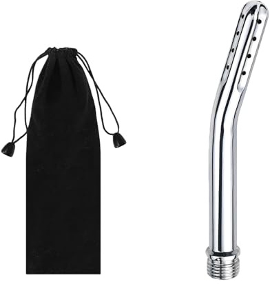 Metal Shower Cleaner Enema Douche System, Handheld Water Shower Nozzle Anal Rinse Vaginal Cleaning Kit Cleaner Attachment for Men Women, Silver