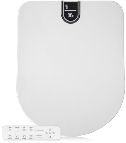 Kwanner Electric Bidet Toilet Seat - U-Shaped Heated Seat (33℃/36℃/40℃) with Warm Air Dryer, Stainless Steel Nozzles for Women & Hips, Dual Control (Remote + Button), Soft Closing, LED Night Light