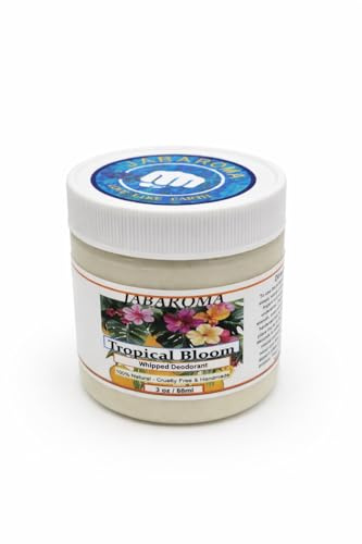 Jabaroma All Natural Deodorant Cream, 5 Ingredient, 24 Hour Protection, 3 oz, Whipped Formula with Shea Butter and Essential Oils (3oz, Tropical Bloom)
