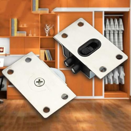 ZYWUOY Poulie à roulettes en acier inoxydable pour porte coulissante d'armoire, armoire suspendue, meubles suspendus, 1,92 mm d'épaisseur, ensemble de roues robustes pour montage d'intérieur de