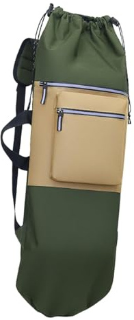 Fxzqgnh Zaino per Skateboard E Longboard, Zaino Pieghevole con Chiusura a Coulisse E Spallacci Regolabili, Borsa Extra Capiente con Oxford Mate, Verde Scuro