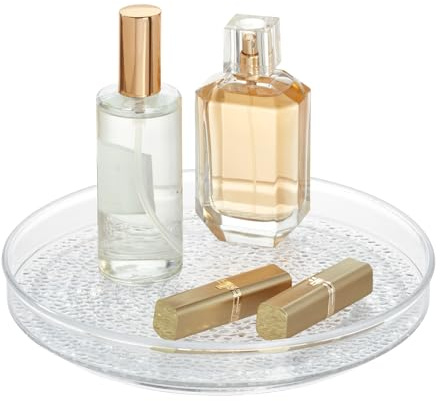 iDesign The Rain Collection Lazy Susan Turntable Organizer, 9 x 9 x 1.5, Clear