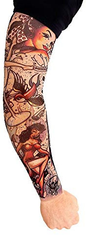 Halloween Karneval Party Kostüm Rockabilly Tattoo Skin Ärmel zum Überziehen