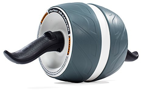 Perfect Fitness Ab Carver Roller for Core Workouts, White and Gray