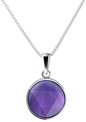 Franki Baker Collana con ciondolo a forma di stella di David, in argento Sterling, con ametista naturale, lunghezza catena: 50 cm