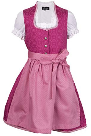 Ramona Lippert® - Dirndl Charlotta per bambini | Rosa | Include abito, grembiule e camicetta | Taglia 86 – 164 – Set Dirndl per bambine e ragazze Dirndl, Colore: rosa., 146-152 cm