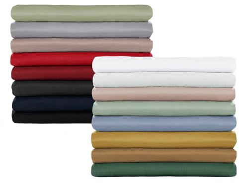 Blumtal® Basic Betttuch 180x275 cm für Matratzen 120x200 cm - Bettlaken ohne Gummi - Oeko-TEX zertifiziertes Betttuch ohne Gummi - Leintuch aus Microfaser- Leintuch 120 x 200 cm in Aurora Rot - Rot